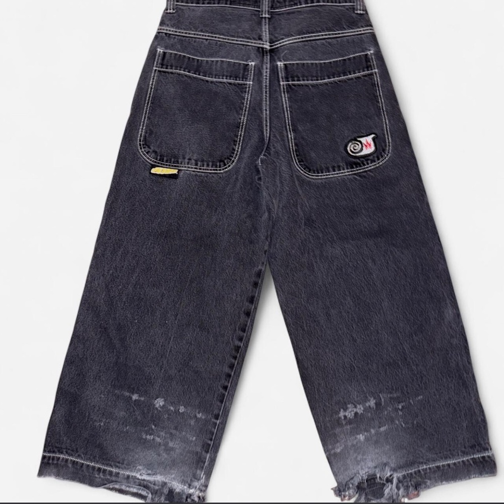 JNCO Black Washed Wide-Leg Jeans